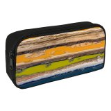 yanfind Pencil Case YHO Romain Guy Coastline Landscape Aerial Railway Beautiful Road Coast Zipper Pens Pouch Bag for Student Office School