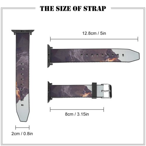 yanfind Watch Strap for Apple Watch Landscape Peak National Del Pictures Outdoors Grey Free Range Volcano Park Compatible with iWatch Series 5 4 3 2 1