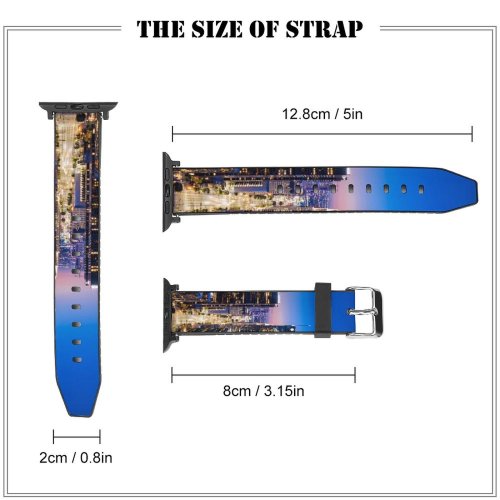 yanfind Watch Strap for Apple Watch Cameron Venti Los Angeles City City Cityscape Aerial Hour Horizon Clear Sky Compatible with iWatch Series 5 4 3 2 1