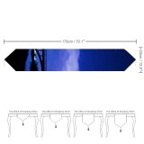 Yanfind Table Runner Backlit Landscape Sky Evening Silhouette River Bridge Mystical Outdoors Starry Night Trees Everyday Dining Wedding Party Holiday Home Decor