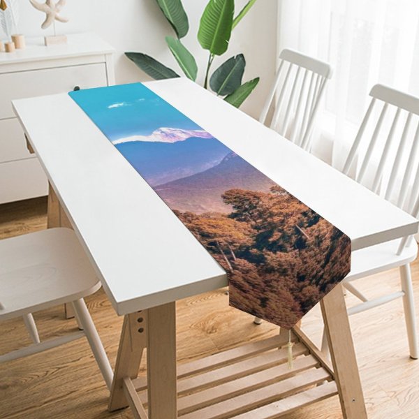 Yanfind Table Runner Scenery Range Teal Nepal Mountain Housing Free Outdoors Wallpapers Images Landscape Everyday Dining Wedding Party Holiday Home Decor