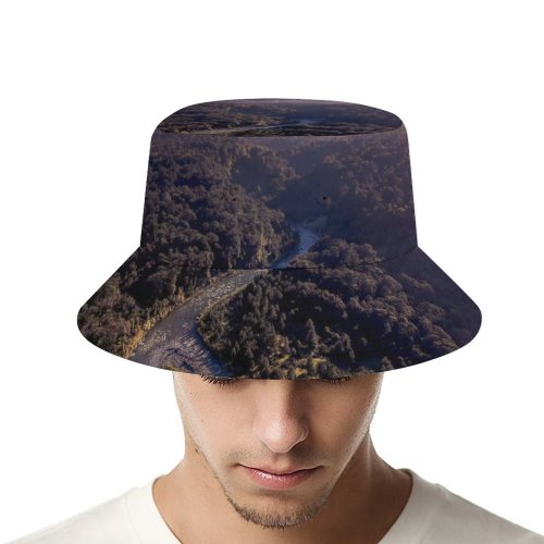 yanfind Adult Fisherman's Hat Fiordland National Park Mountains Sunrise Forest River Zealand Fishing Fisherman Cap Travel Beach Sun protection