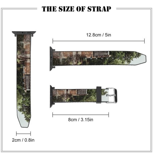 yanfind Watch Strap for Apple Watch Lake Tree Fort Old Housing Plant Free Bruges Architecture Castle Stock Compatible with iWatch Series 5 4 3 2 1