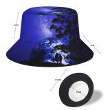 yanfind Adult Fisherman's Hat Fantasy Love Couple Dream Earth Night Silhouette Together Romantic Starry Sky Hot Fishing Fisherman Cap Travel Beach Sun protection