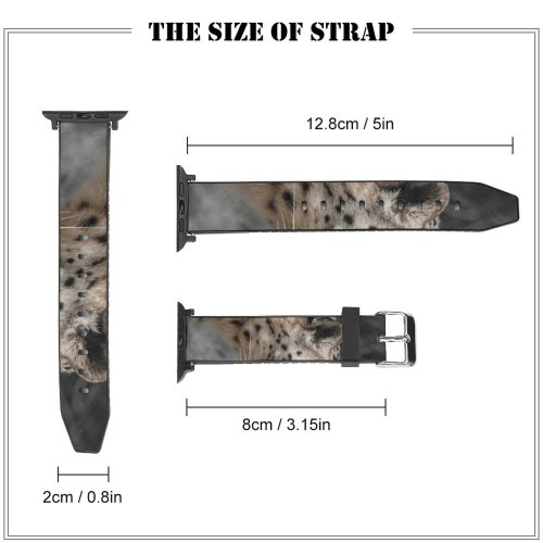 yanfind Watch Strap for Apple Watch William Warby Snow Leopard Wildlife Big Cat Compatible with iWatch Series 5 4 3 2 1
