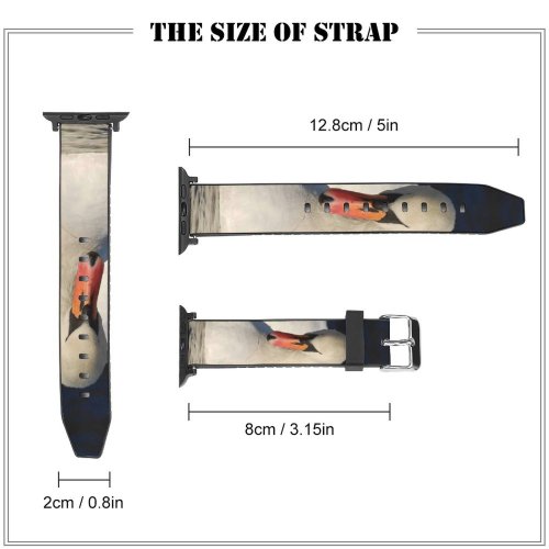 yanfind Watch Strap for Apple Watch  Winter Lake Elegant Bird Vertebrate Ducks Geese Swans Beak Waterfowl Neck Compatible with iWatch Series 5 4 3 2 1