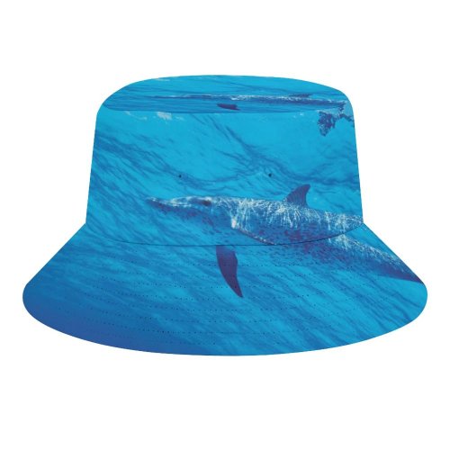 yanfind Adult Fisherman's Hat Dolphins Underwater Under Sea Aqua Fishing Fisherman Cap Travel Beach Sun protection
