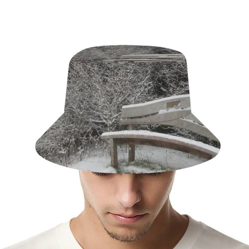 yanfind Adult Fisherman's Hat Winter Freeze Snowy Icey Bench Christmas Field Winter Seat Ice Wood Snow Fishing Fisherman Cap Travel Beach Sun protection