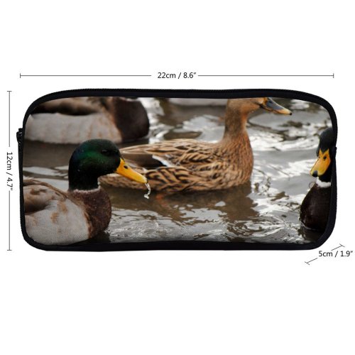 yanfind Pencil Case YHO Duck Winter Ducks Sardinia Coghinas Beak Geese Vertebrate Duck Swans Bird Organism Zipper Pens Pouch Bag for Student Office School