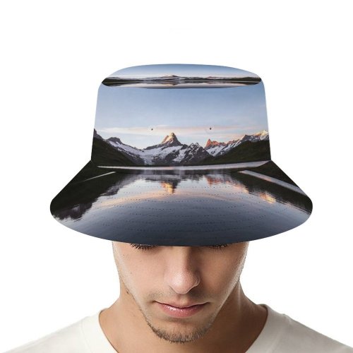 yanfind Adult Fisherman's Hat Gerard Sunrise Morning Bachalpsee Lake Reflections Switzerland Fishing Fisherman Cap Travel Beach Sun protection