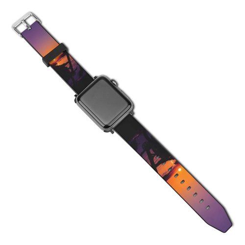 yanfind Watch Strap for Apple Watch Aziz Acharki Sunset Silhouette Hoodie Evening Dusk  Horizon Alone Compatible with iWatch Series 5 4 3 2 1