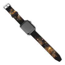 yanfind Watch Strap for Apple Watch Celebrations Year Happy Golden Letters Dark Sparkles Compatible with iWatch Series 5 4 3 2 1