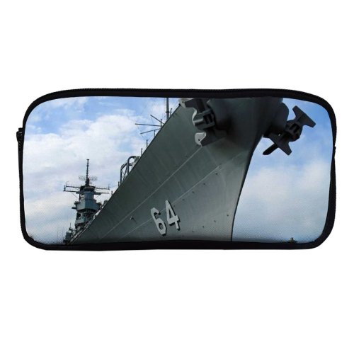 yanfind Pencil Case YHO Landing Vehicle Ship Norfolk Carrier Ship Cruiser Dock Heavy Virginia Warship Aircraft Zipper Pens Pouch Bag for Student Office School
