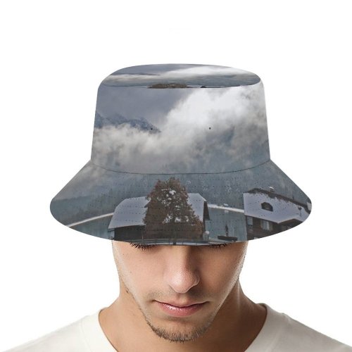 yanfind Adult Fisherman's Hat Winter Houe Highland Freeze Old Cloud Landscape Snow Mountain Sky Hill Landforms Fishing Fisherman Cap Travel Beach Sun protection