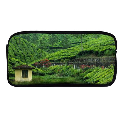 yanfind Pencil Case YHO Tea Estate Hill Station Greenery Western Ghats Plantation Landscape Scenery Zipper Pens Pouch Bag for Student Office School