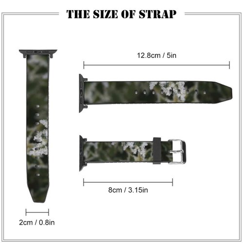 yanfind Watch Strap for Apple Watch Winter Flower Leaf Plant Flower Tree  Plant Frost Winter Subshrub Freezing Compatible with iWatch Series 5 4 3 2 1