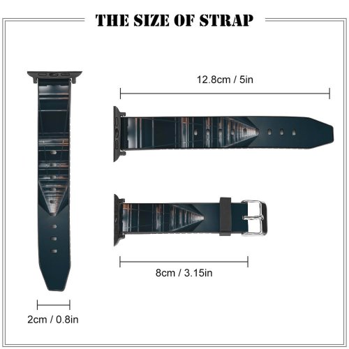 yanfind Watch Strap for Apple Watch Clay Banks Architecture High Rise Building Look Dark Geometrical Symmetry Compatible with iWatch Series 5 4 3 2 1