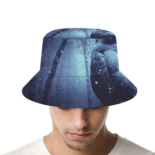 yanfind Adult Fisherman's Hat Owl Forest Winter Dark Night Eyes Scary Snowfall Fishing Fisherman Cap Travel Beach Sun protection