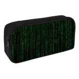 yanfind Pencil Case YHO Comfreak Technology Black Dark Matrix Program Falling Data Code Hacker Random Data Zipper Pens Pouch Bag for Student Office School