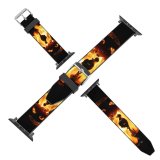 yanfind Watch Strap for Apple Watch Pumpkin Halloween Fire Scary Spooky Flame Heat Gas Still  Darkness Compatible with iWatch Series 5 4 3 2 1