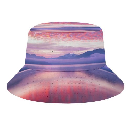 yanfind Adult Fisherman's Hat Romain Guy Clouds Reflection Lake Mountains Landscape Scenery Fog Fishing Fisherman Cap Travel Beach Sun protection