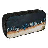 yanfind Pencil Case YHO Boats Above Shore From Sea Seashore Ocean  Bird's Watercrafts Aerial Shot Zipper Pens Pouch Bag for Student Office School