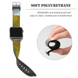 yanfind Watch Strap for Apple Watch Sunset Lighting Hill Natural Landscape Grassland Grass Vegetation Sky Tree Compatible with iWatch Series 5 4 3 2 1