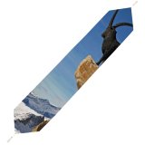 Yanfind Table Runner Winter Feral Goat Landscape Mountain Chamois Goats Rocks Ice Cow Mountain Landscapes Everyday Dining Wedding Party Holiday Home Decor