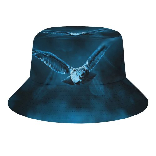 yanfind Adult Fisherman's Hat Comfreak Black Dark Owl Dark Moonlight Forest Bokeh Flying Fishing Fisherman Cap Travel Beach Sun protection