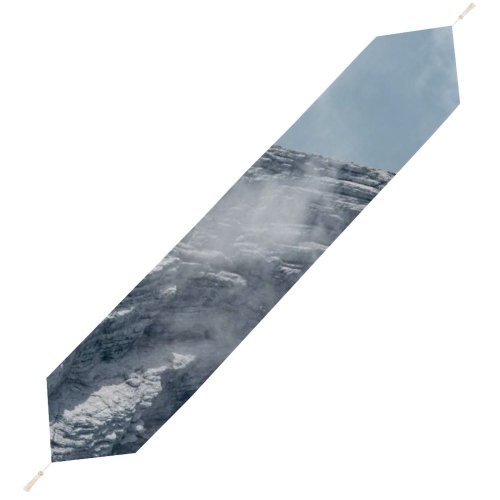 Yanfind Table Runner Landscape Peak Wettersteingebirge Creative Partenkirchen Pictures Cloud Alpspitze Outdoors Grey Snow Everyday Dining Wedding Party Holiday Home Decor