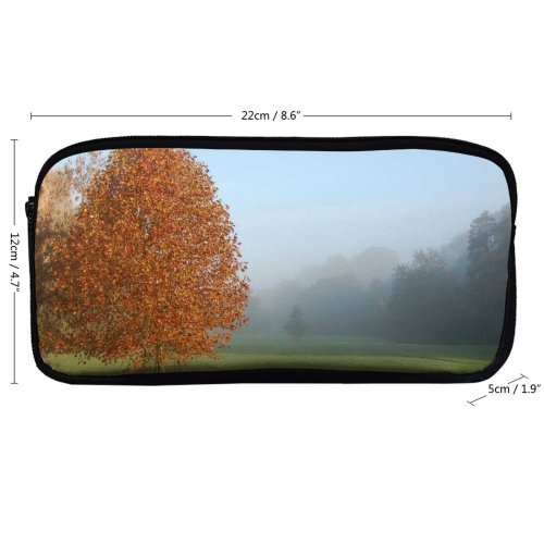 yanfind Pencil Case YHO Morning Natural Atmospheric Golden Autumn Woody Liriodendron Leaves Landscape Sky Tulip Leaf Zipper Pens Pouch Bag for Student Office School