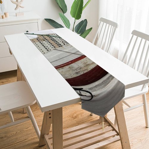 Yanfind Table Runner Bike Boats Port Marine Pier Rope Travel Watercrafts Building Cycling Transportation Outdoors Everyday Dining Wedding Party Holiday Home Decor