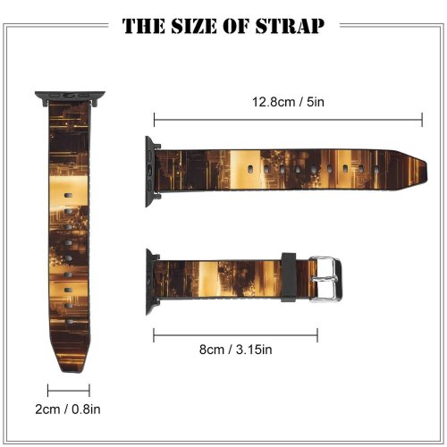 yanfind Watch Strap for Apple Watch Beeple Abstract Glitch Golden Compatible with iWatch Series 5 4 3 2 1