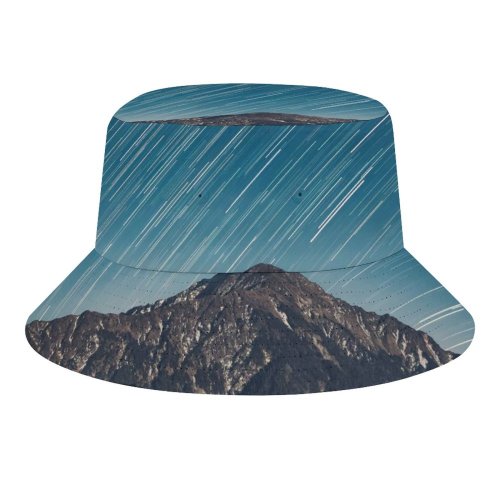 yanfind Adult Fisherman's Hat Ricardo Space Star Trails Mountain Range Astronomy Outer Space Landscape Dusk Fishing Fisherman Cap Travel Beach Sun protection