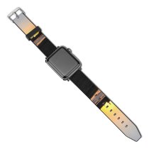 yanfind Watch Strap for Apple Watch Pulp Mill Pollution Sunset Sky Horizon Sea Evening Dusk Sunrise Morning Beach Compatible with iWatch Series 5 4 3 2 1