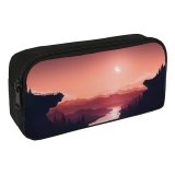 yanfind Pencil Case YHO RmRadev Sunset  River Mountains Gradient Peach Zipper Pens Pouch Bag for Student Office School