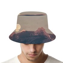 yanfind Adult Fisherman's Hat Olivier Miche Mountains Moon Scenic France Fishing Fisherman Cap Travel Beach Sun protection