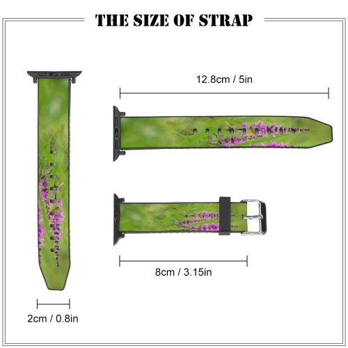 yanfind Watch Strap for Apple Watch Plants Flowers Meadow Wild Summer Violet Grass Flower Flowering Plant Wildflower Ironweed Compatible with iWatch Series 5 4 3 2 1