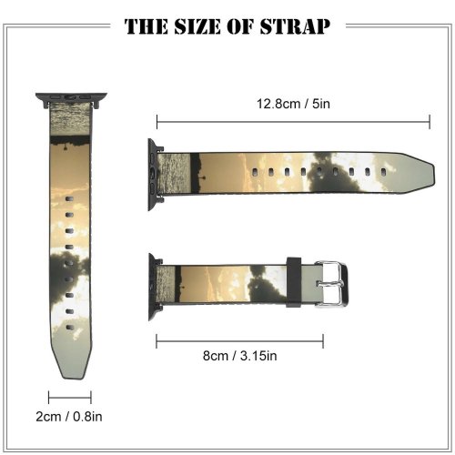 yanfind Watch Strap for Apple Watch Sunset Cloud Fire Sky Peaceful Horizon Afterglow Cumulus Daytime  Sea Compatible with iWatch Series 5 4 3 2 1