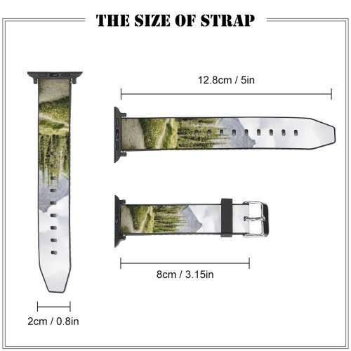 yanfind Watch Strap for Apple Watch Abies  Lake Tree  Wood  Pine Mt Plant Fir Compatible with iWatch Series 5 4 3 2 1