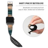 yanfind Watch Strap for Apple Watch Landscape Pictures PNG Ripple Boat Outdoors Abstract Sunset City HQ Wave Compatible with iWatch Series 5 4 3 2 1