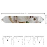 Yanfind Table Runner Funny Curiosity Outdoors Sit Cute Little Street Eye Portrait Kitten Flower Pet Everyday Dining Wedding Party Holiday Home Decor
