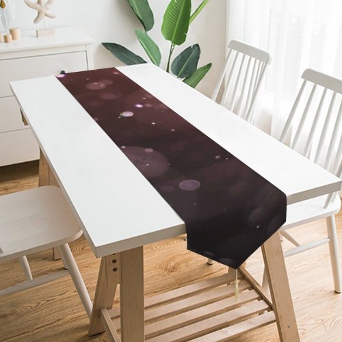 Yanfind Table Runner Blur Focus Dark Insubstantial Glitter Sparkle Abstract Art Bokeh Texture Glisten Everyday Dining Wedding Party Holiday Home Decor