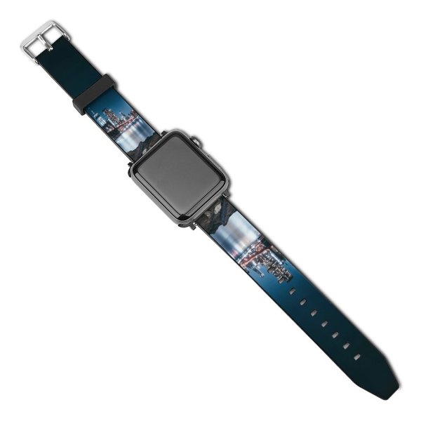 yanfind Watch Strap for Apple Watch Lerone Pieters Brooklyn  Night City Lights Cityscape Reflections Brooklyn York USA Compatible with iWatch Series 5 4 3 2 1