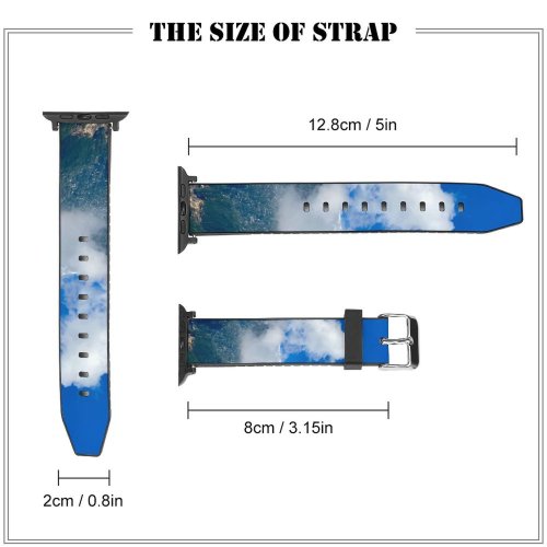 yanfind Watch Strap for Apple Watch Abies Range Tree Sky Slope  Cumulus Snow Domain Plant Fir Compatible with iWatch Series 5 4 3 2 1
