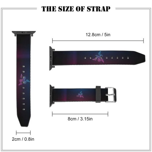 yanfind Watch Strap for Apple Watch Technology Razer Neon Lights Colorful Dark Compatible with iWatch Series 5 4 3 2 1
