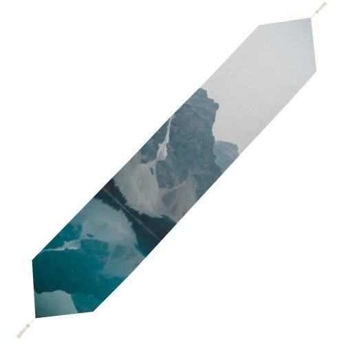 Yanfind Table Runner Scenery Lakes Range Glacier Lake Wildfire Reflections Mountain Snow Canada District Everyday Dining Wedding Party Holiday Home Decor