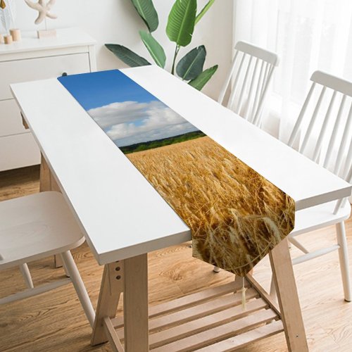 Yanfind Table Runner Mountains Streams Lake Glacier Trees Resources Watercourse Stream Natural Landscape River Wilderness Everyday Dining Wedding Party Holiday Home Decor