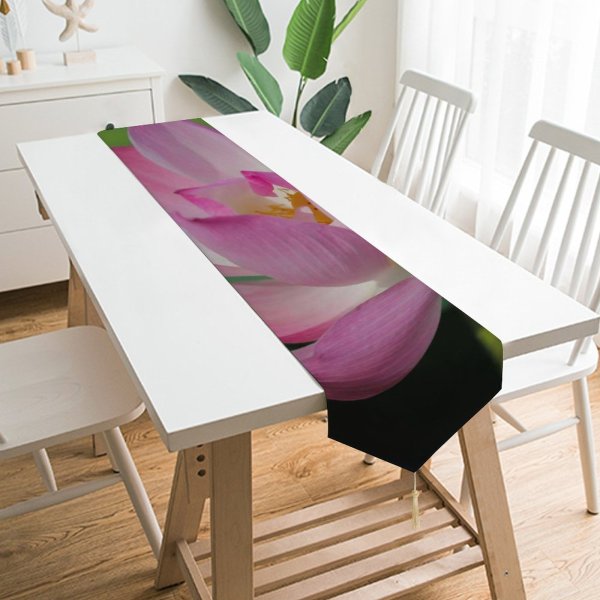 Yanfind Table Runner Aquatic Pond Blossom Rose Plant Purple Lotus Wallpapers Lily Flower Creative Everyday Dining Wedding Party Holiday Home Decor