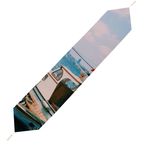 Yanfind Table Runner Boats Boat Fishing Docked Watercrafts Everyday Dining Wedding Party Holiday Home Decor